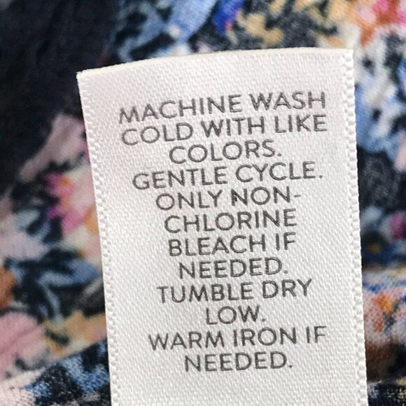 J. Jill Floral 3/4 Sleeve Blouse Women's XS Petite Crinkle Rayon Relaxed Career - Picture 11 of 11